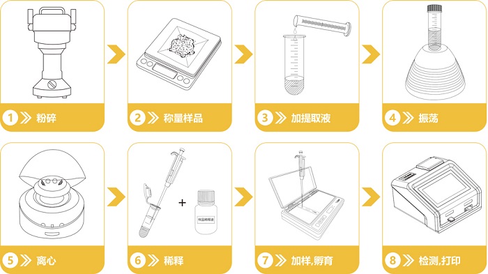 黃曲霉毒素快速定量檢測(cè)卡操作流程